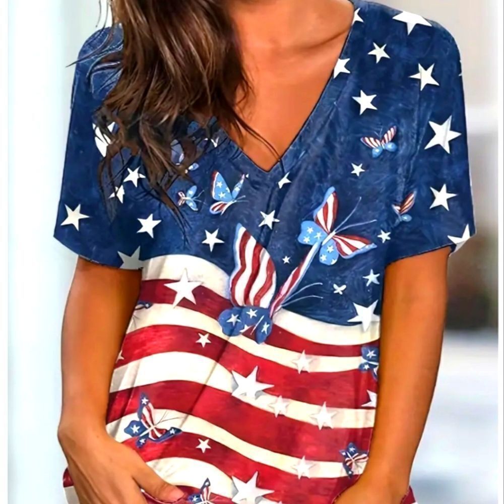 Womens Plus Size Super cute flag tee sz 3x